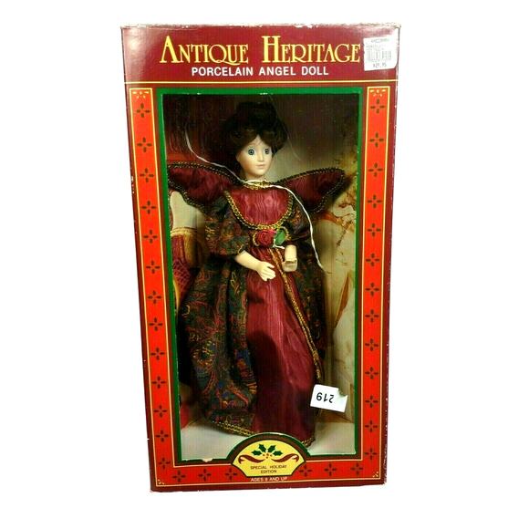 VTG Holiday Edition Porcelain Angel Doll 17" by Antique Heritage 1991 w Box - Picture 1 of 10